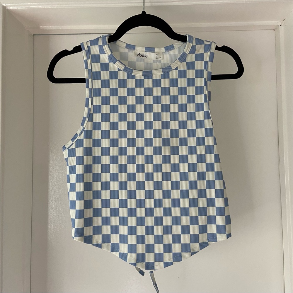 Elodie Checkered Cutout Top - Picture 3 of 6
